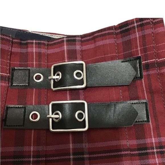 No Boundaries Plaid Pleated Mini Skirt JR Size X-Large (15-17) - Picture 6 of 10